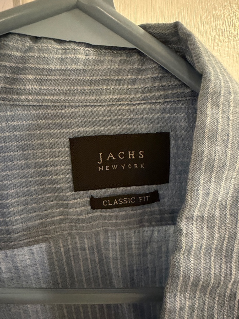Jachs New York Light Blue Striped Casual Button Down Shirt